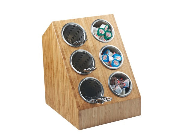 Bamboo 6-Section Vertical Space Saver Cylinder Display