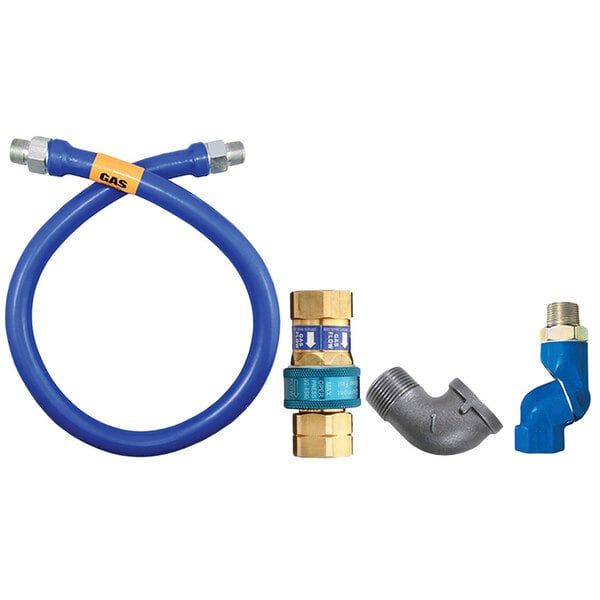1"D Blue Hose™ Moveable Gas Connector Hose Assembly 60"L, Stainless Steel Braid, SnapFast® QD, Swivel MAX®, 274,000 BTU/hr