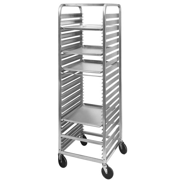 20.5" 39-Pan Heavy-Duty Aluminum Bun Pan Rack - End Load
