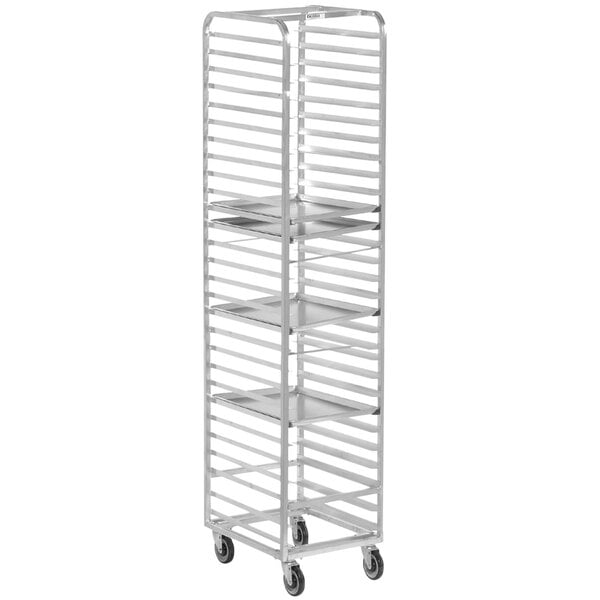 20.5" 30-Pan Heavy-Duty Aluminum Bun Pan Rack - All-Welded, End Load