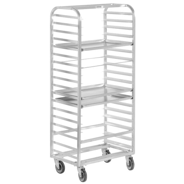 28.5" 27-Pan Heavy-Duty Aluminum Bun Pan Rack - All-Welded, Side Load