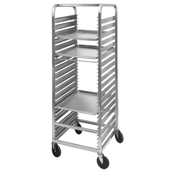 20.5" 36-Pan Heavy-Duty Aluminum Bun Pan Rack - End Load