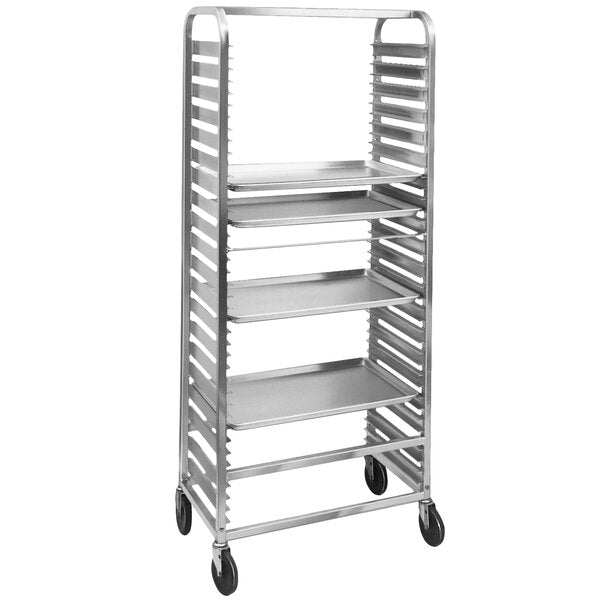 28.5" 39-Pan Heavy-Duty Aluminum Bun Pan Rack - Side Load