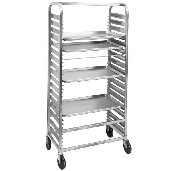 28.5" 36-Pan Heavy-Duty Aluminum Bun Pan Rack - Side Load