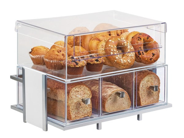 21"W x 13"D x 15"H Eco Modern Merchandiser Set, Silver Wire & Bamboo