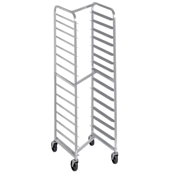 20.5" 15-Pan Heavy-Duty Aluminum Bun Pan Rack - Nesting, End Load