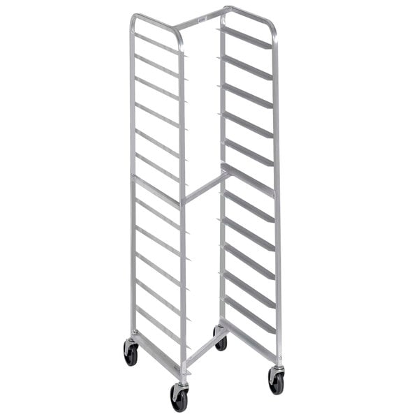 20.5" 12-Pan Heavy-Duty Aluminum Bun Pan Rack - Nesting, End Load