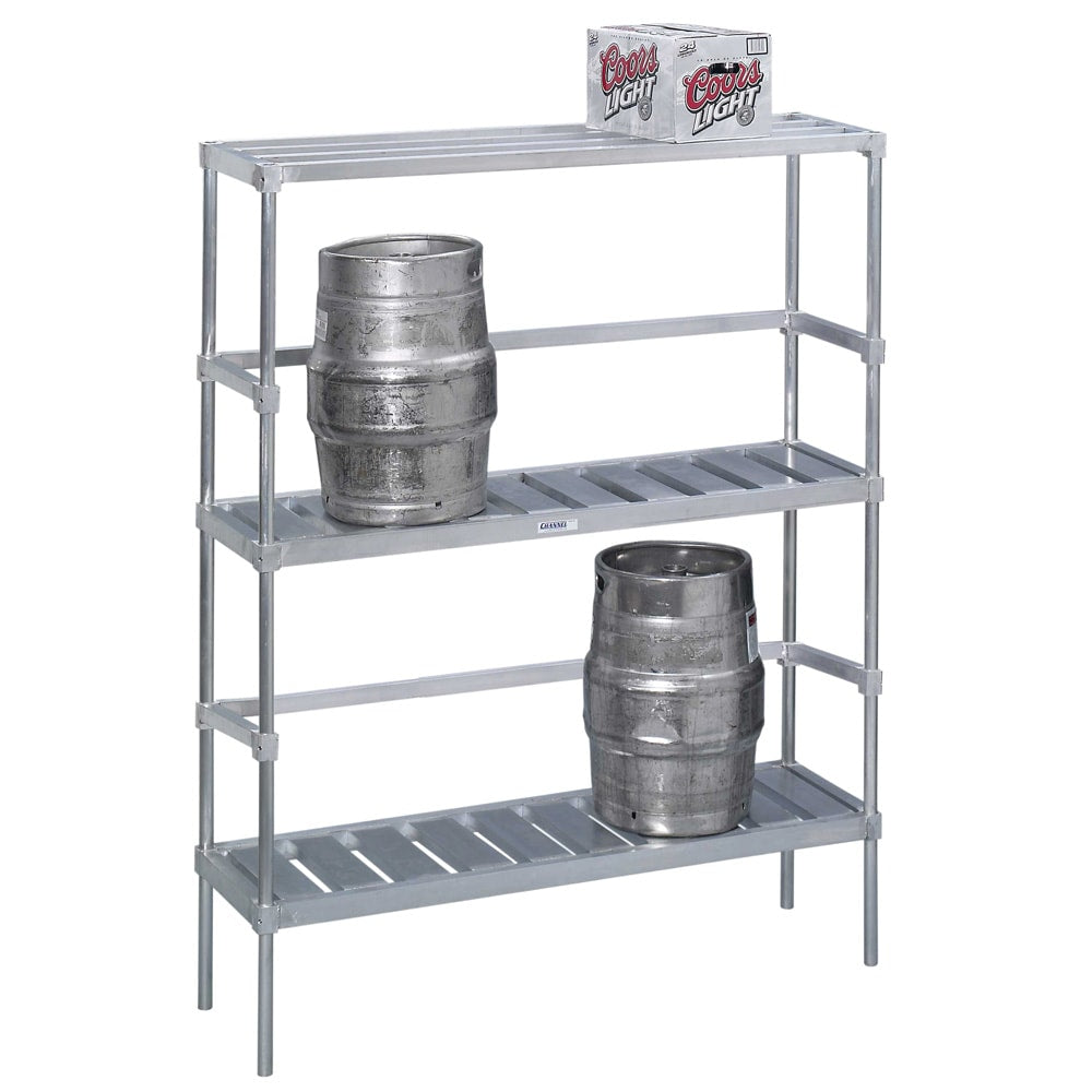 34" x 80" Adjustable Aluminum Double-Deep Keg Shelf