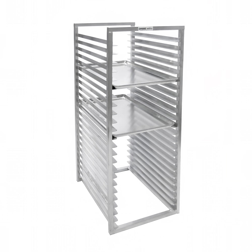 20.5" 24-Pan Heavy-Duty Aluminum Bun Pan Rack - Reach-In, End Load