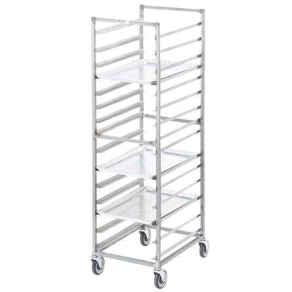 20.5" 15-Pan Heavy-Duty Aluminum Bun Pan Rack - All-Welded, End Load