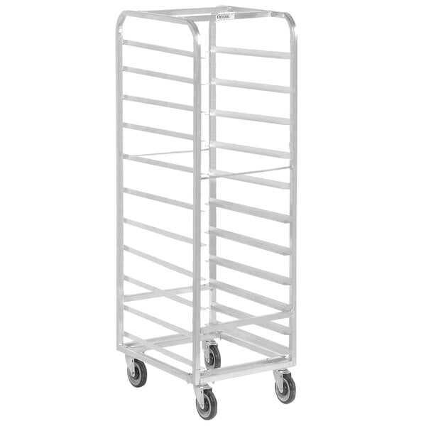 20.5" 11-Pan Heavy-Duty Aluminum Walk-In Bun Pan Rack - End Load