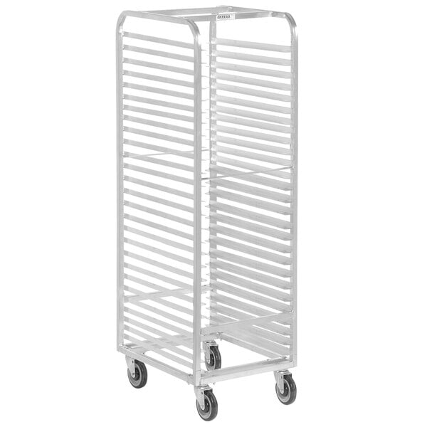 20.5" 27-Pan Heavy-Duty Aluminum Walk-In Bun Pan Rack - End Load