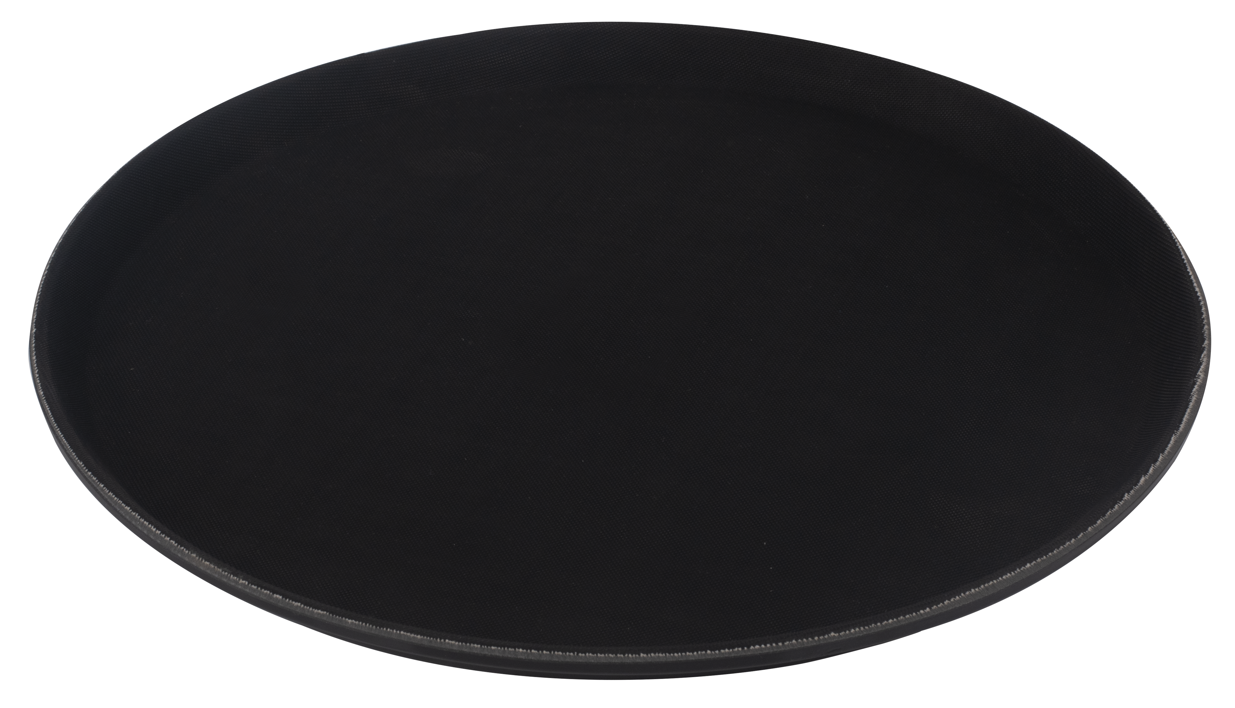 Serving Tray Rubber Lined, 14" Round, Black, Plastic
