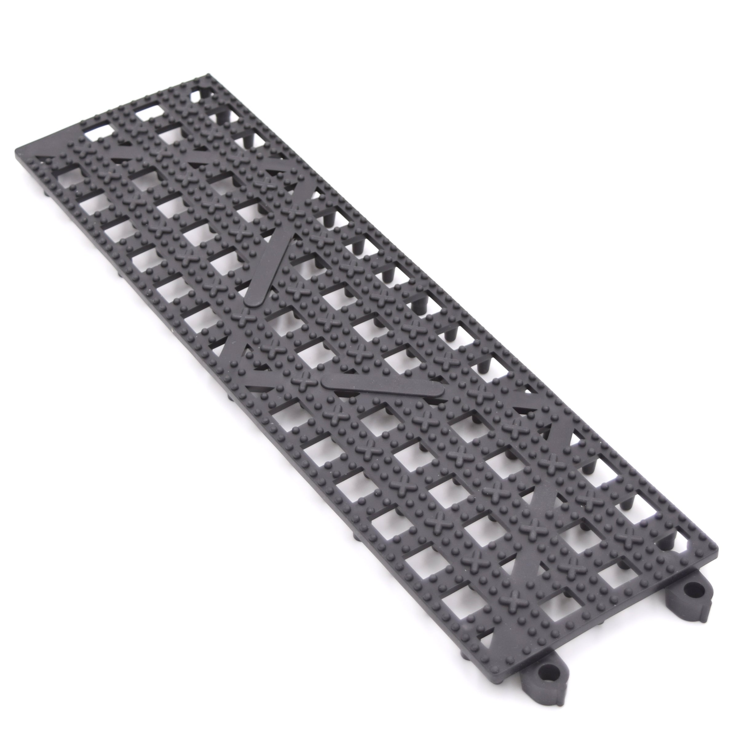 12" x 3-1/2" Interlocking Bar Mat Strip, Black