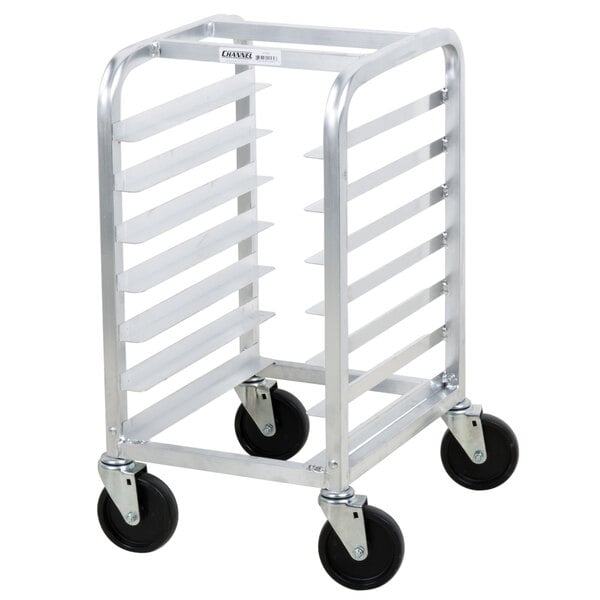 15.5" 7-Pan Heavy-Duty Aluminum Bun Pan Rack - Half Size, End Load