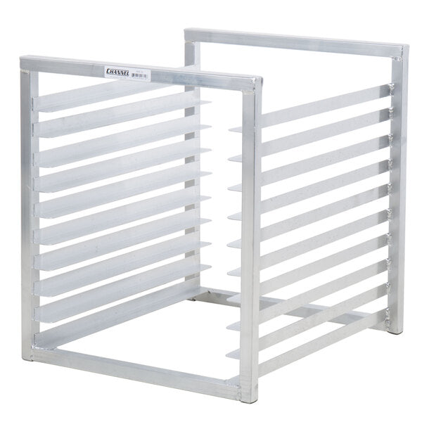 20.5" 10-Pan Heavy-Duty Aluminum Bun Pan Rack - Reach-In, End Load