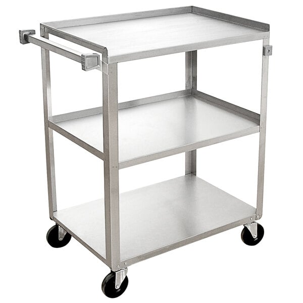 3-Shelf Stainless Steel Utility Cart, 30.45" x 16.5"