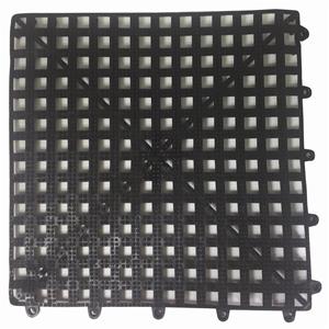 12" x 12" Interlocking Bar Mat Tile, Black