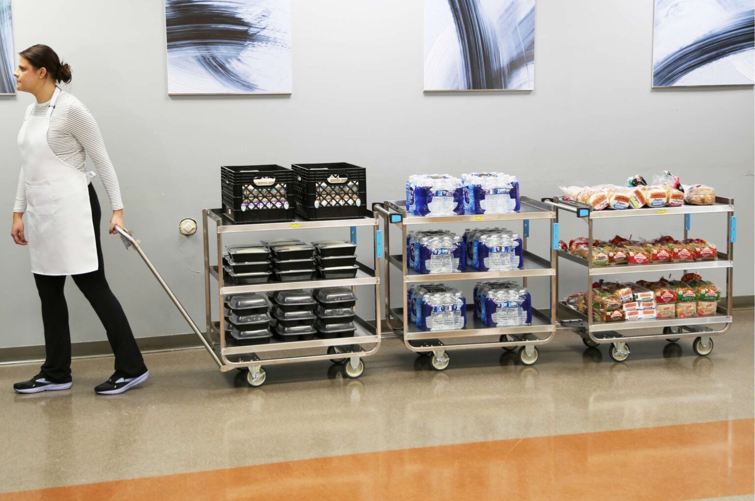 Push-Pull Heavy Duty Utility Cart, 3-Tier, Open Design, 700 lb. Capacity