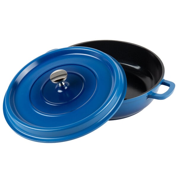 3 Qt. Heiss Braiser Pan, Cobalt Blue with Lid