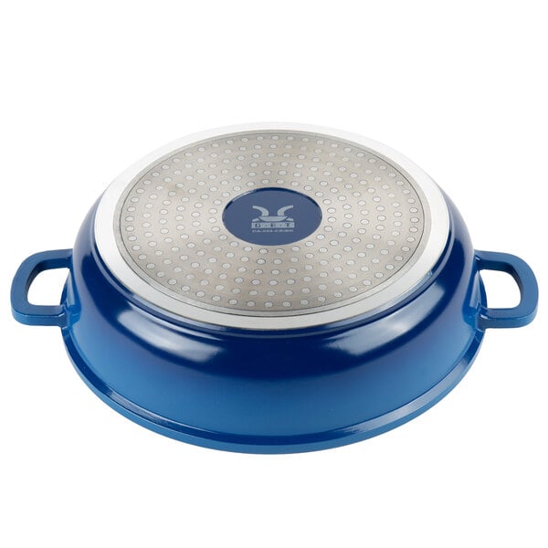 3 Qt. Heiss Braiser Pan, Cobalt Blue with Lid