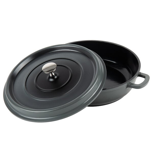 3 Qt. Heiss Braiser Pan, Gray with Lid