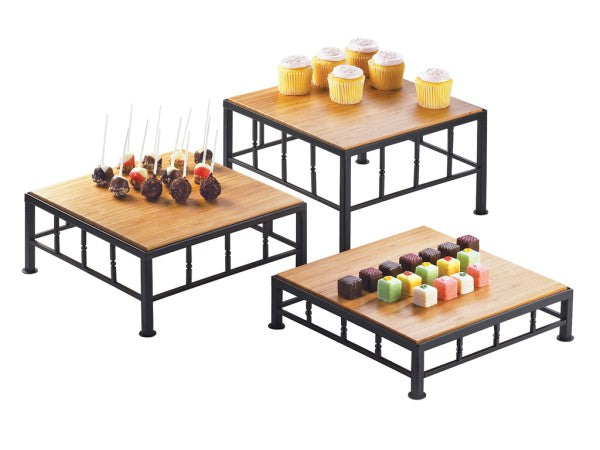 Bamboo 12" x 3" Black Riser Iron Frame