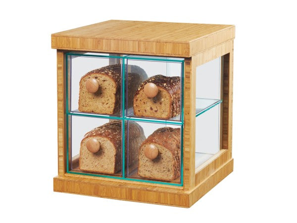 Bamboo 16-1/2" x 15" 2-Tier Bread Case