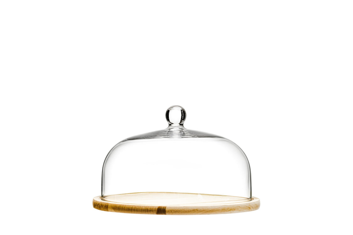 Glamour Wooden Cake Stand with Dome Cover