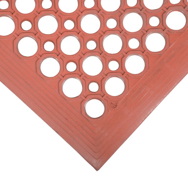 VIP TopDek Junior 3' x 9'-10" Red Light-Duty Rubber Anti-Fatigue Floor Mat - 1/2" Thick