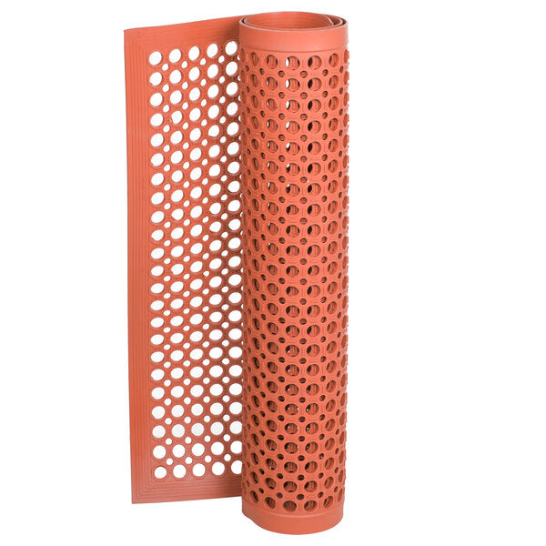 VIP TopDek Junior 3' x 9'-10" Red Light-Duty Rubber Anti-Fatigue Floor Mat - 1/2" Thick