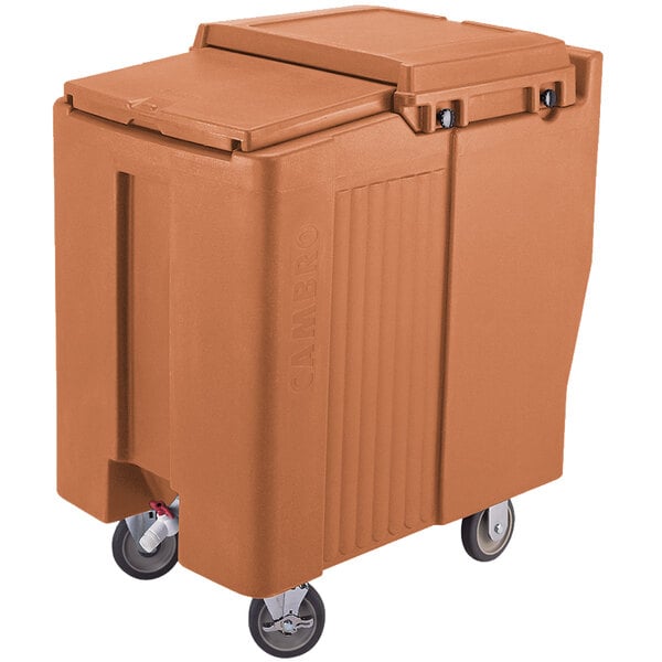SlidingLid™ Tall Ice Caddy, mobile, 34-1/2"H, 125 lb. capacity, Coffee Beige