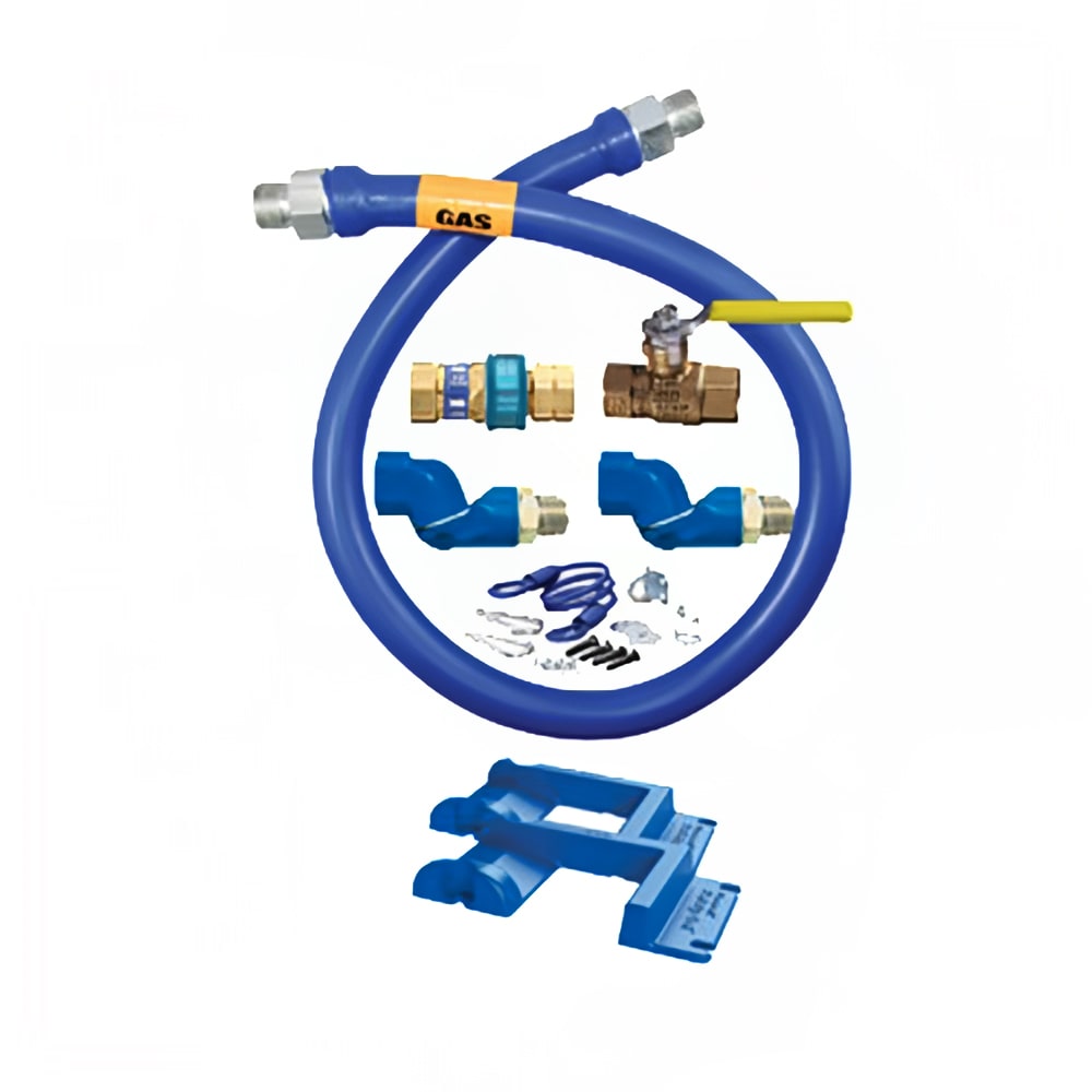 3/4"D Blue Hose™ Moveable Gas Connector Kit 48"L, Stainless Steel Braid, SnapFast® QD, 2 Swivel MAX®, Safety Set®, Full Port Valve
