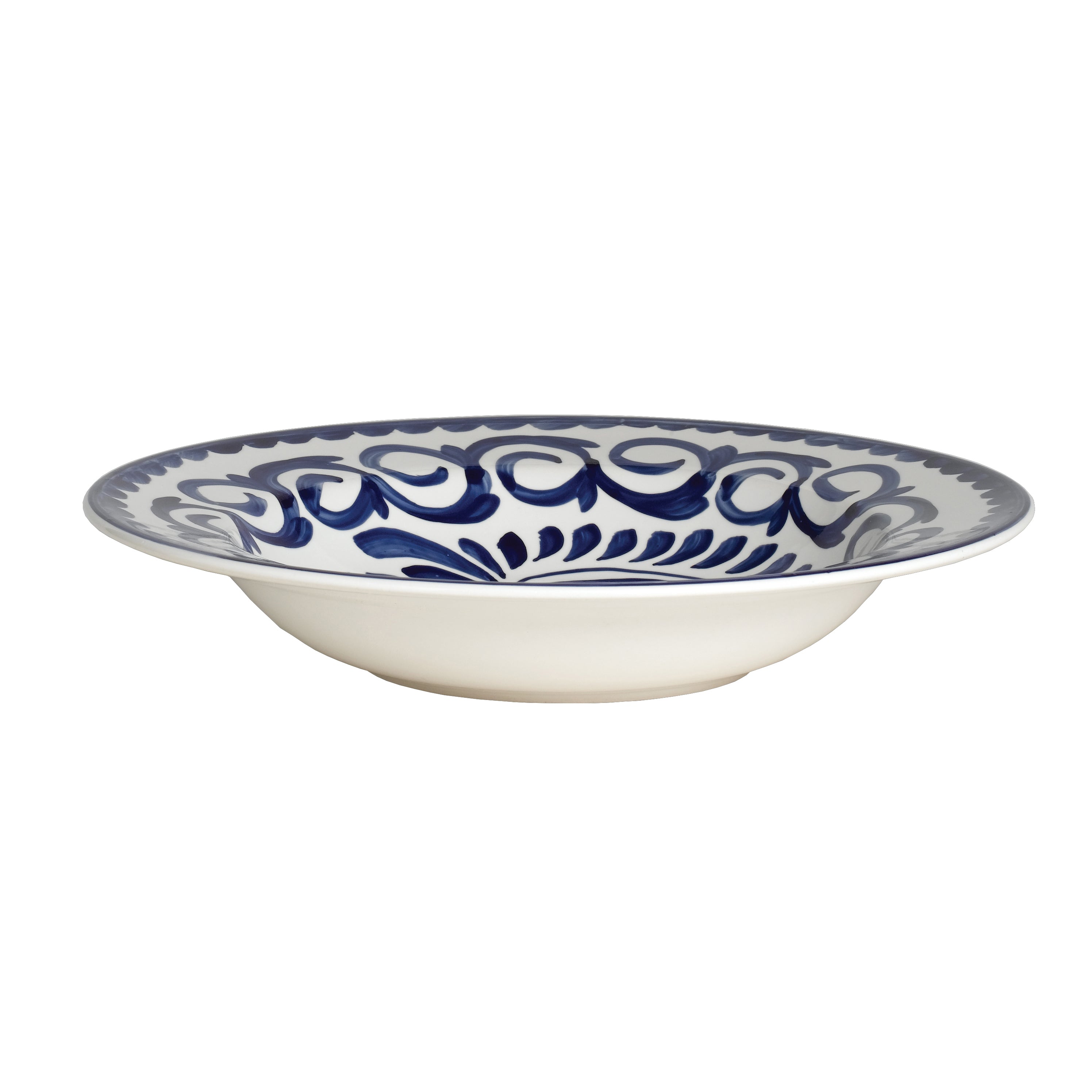 Rolled Edge Pasta Bowl 11.75" Dia. (26.0 Oz) Puebla Blue