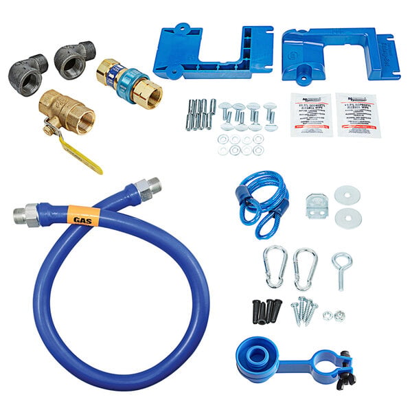 3/4"D Blue Hose™ Moveable Gas Connector Kit 36"L, Stainless Steel Braid, SnapFast® QD, Elbow, Safety Set®, Full Port Valve