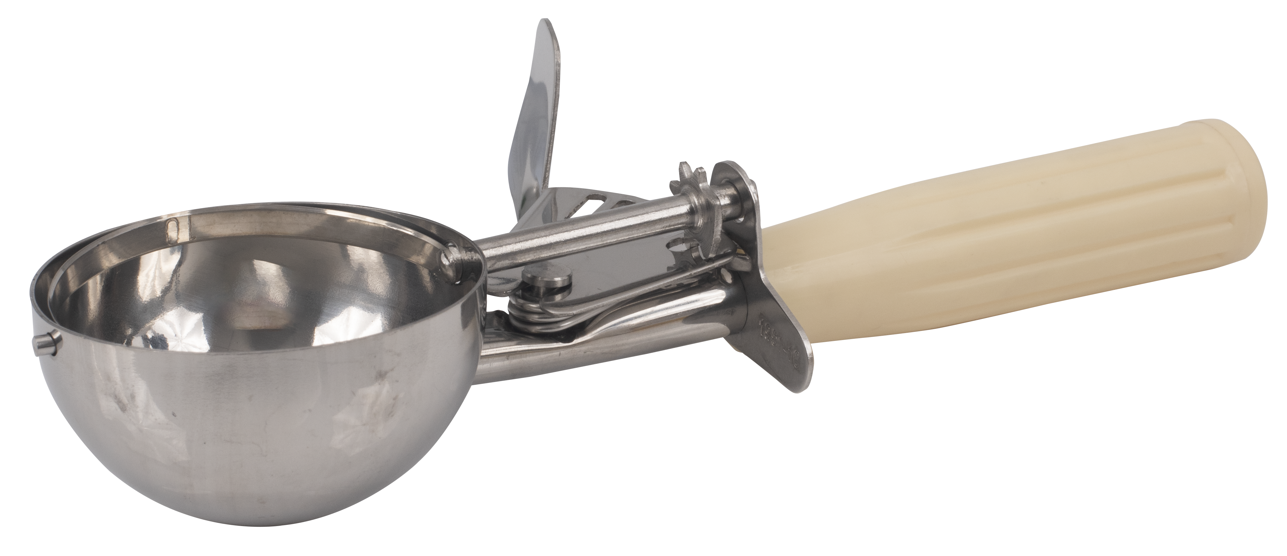 Ice Cream Disher, Ivory, Size 10, 18/8 Stainless Steel NSF