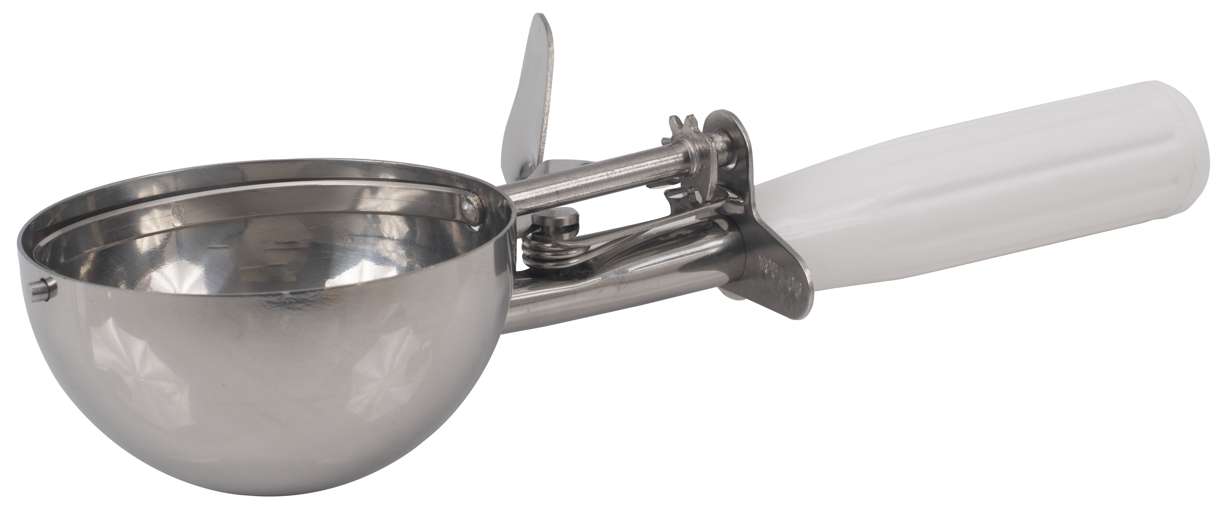 Ice Cream Disher, White, Size 6, 18/8 Stainless Steel NSF