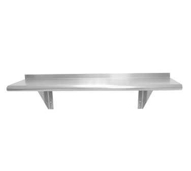 Wall-Mounted Stainless Steel Shelf, 72" x 10"