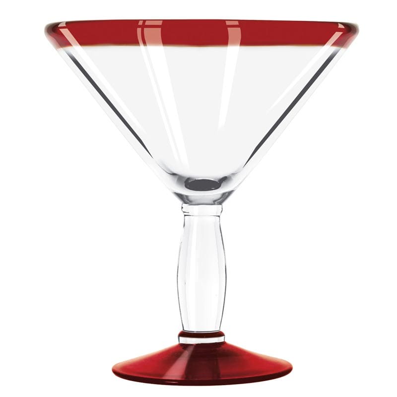 Aruba 24 oz. Cocktail Glass with Red Rim