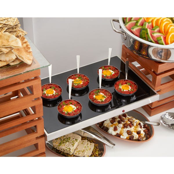 Warming Tray 24" Tempered Glass Silver Stainless Steel 230W