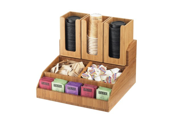 Bamboo 3-Section Condiment Station