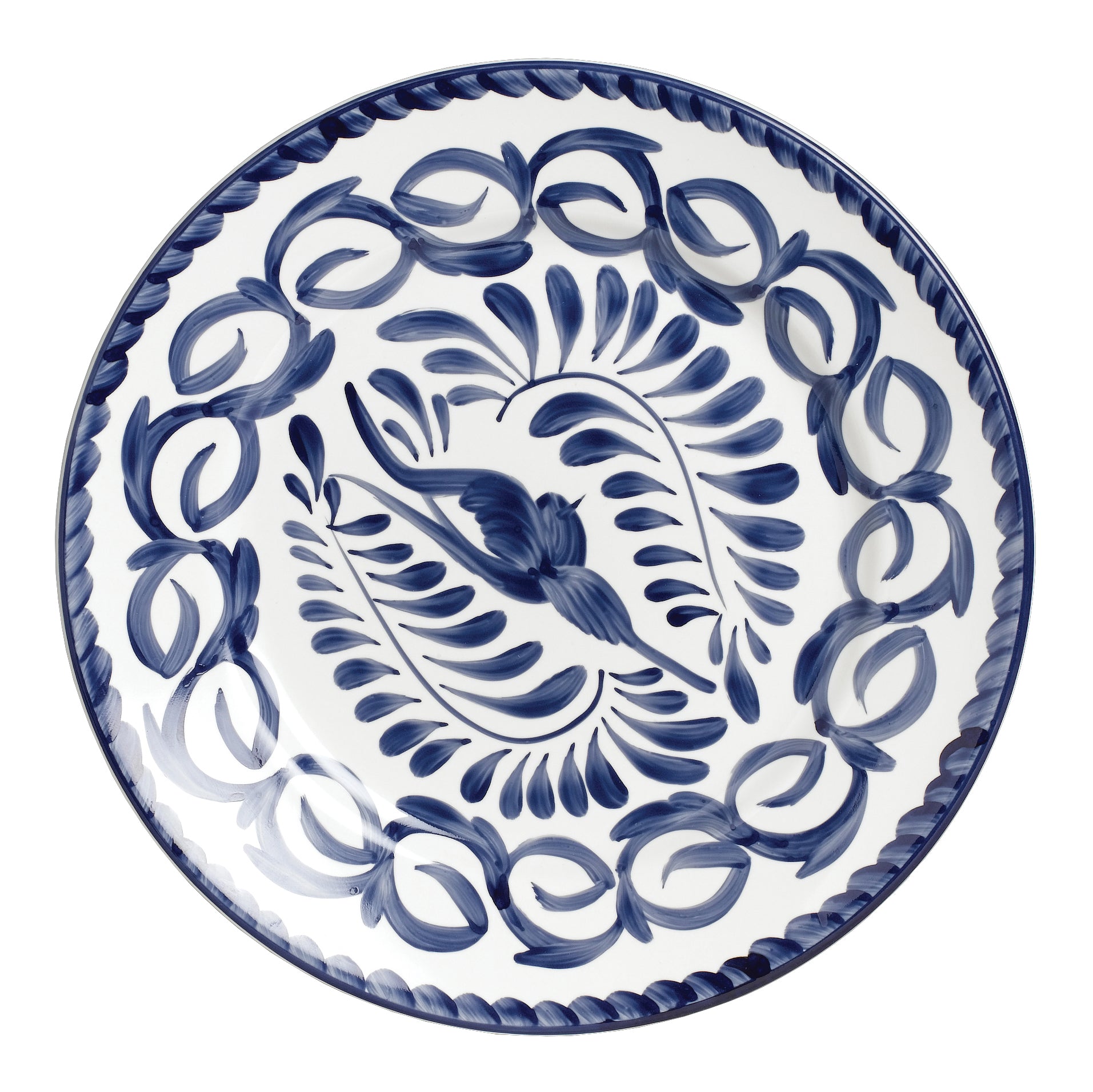 Rolled Edge Plate 9.0" Dia. Puebla Blue