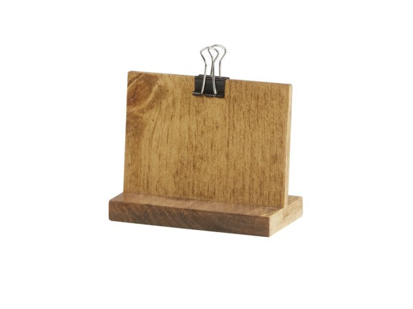 4" Rectangular Pine Wood Clipboard Menu