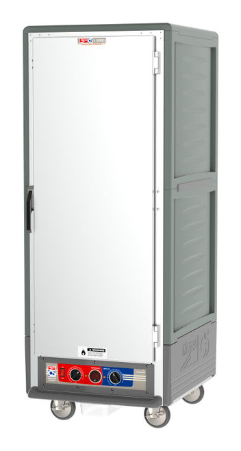 C5™ 3 Series Full-Height Grey Insulation Armour™ Moisture Heated Cabinet w/ (18) Pan Capacity, Universal Slides, Solid Door, 120v
