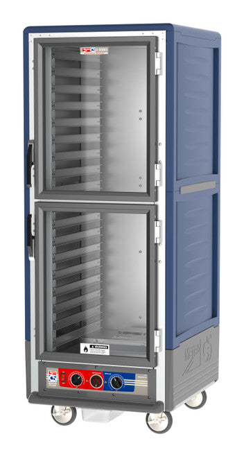 C5™ 3 Series Full-Height Blue Insulation Armour™ Moisture Heated Cabinet w/ (35) Pan Capacity, Lip Load Slides, Dutch Clear Doors, 120v