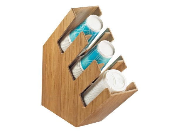 Bamboo 3-Section Cup & Lid Organizer
