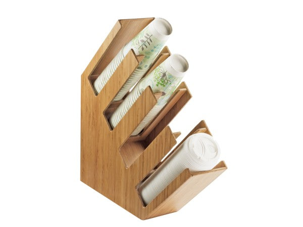 Bamboo 4-Section Cup & Lid Organizer