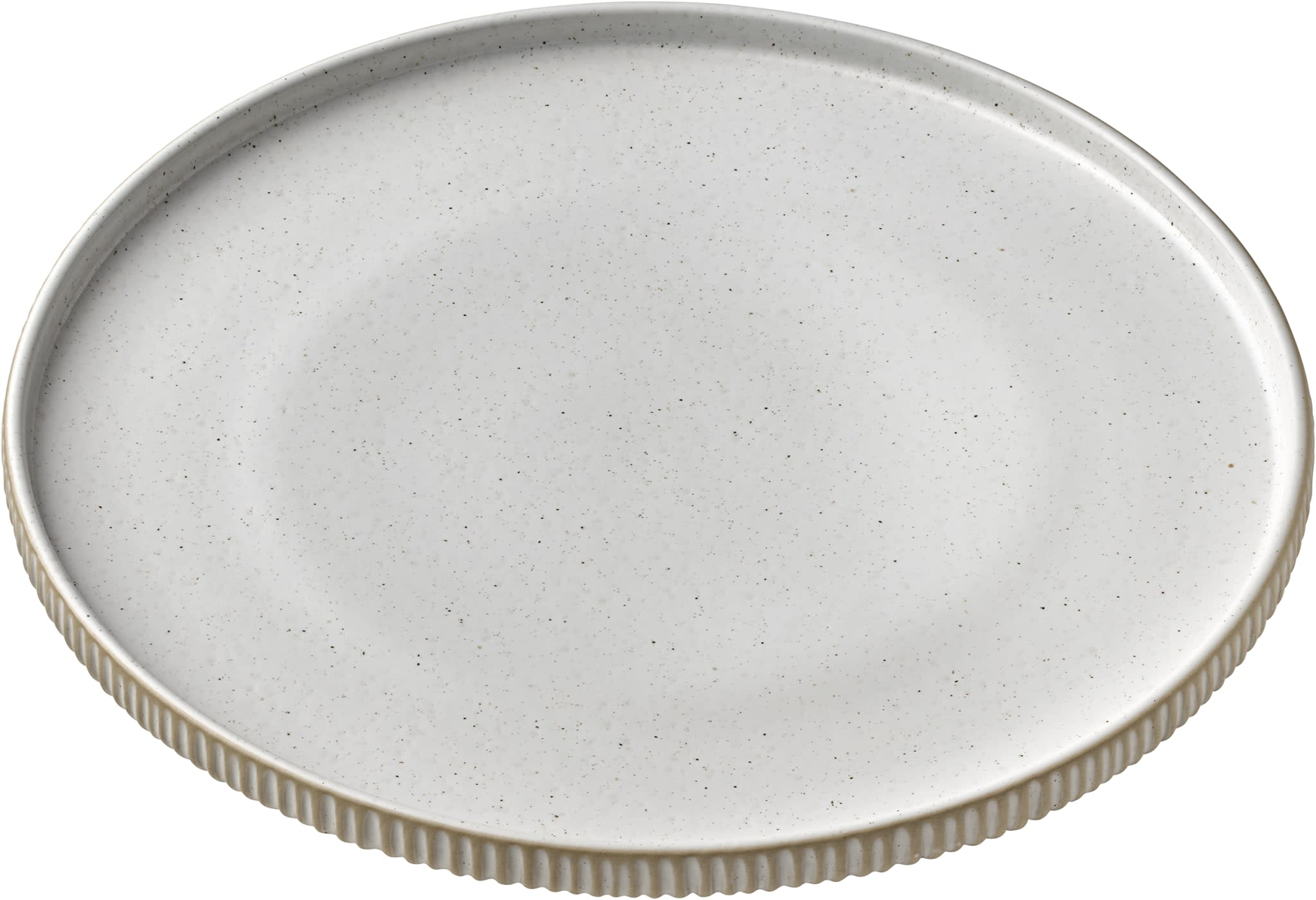 Nara Flat High Rim Plate, 8-1/4", White