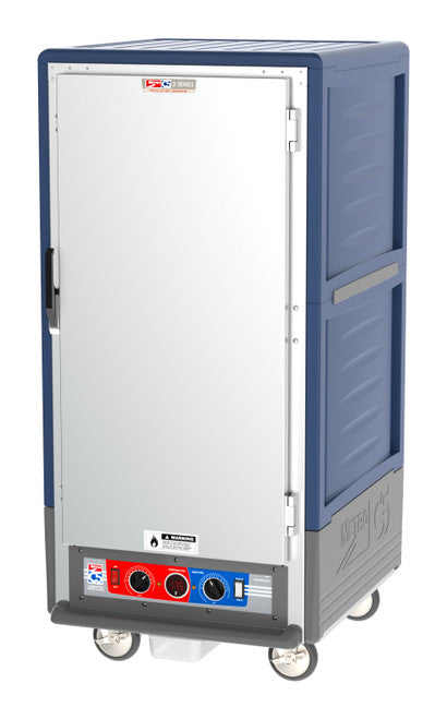 C5™ 3 Series 3/4 Height Blue Insulation Armour™ Heated Holding Cabinet w/ (27) Pan Capacity, Lip Load Slides, Solid Door, 120v