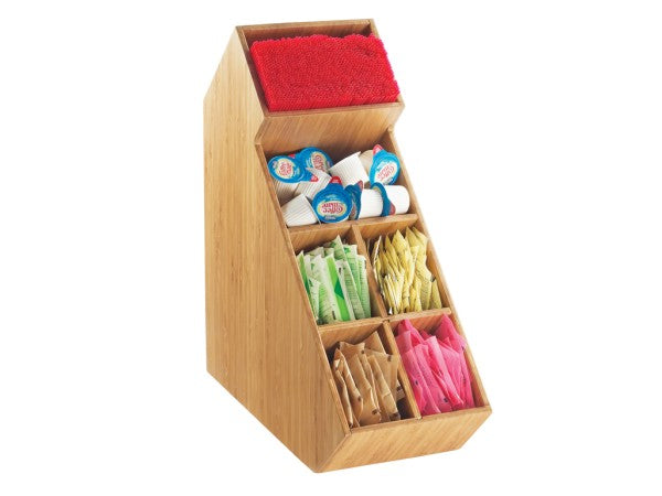 Bamboo 6-Section Stir Stick & Condiment Organizer/Display